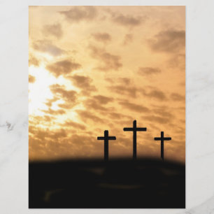 Flyer Tríptico de Pascua Cruces y Atardecer, Personaliza
