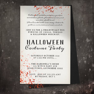 Flyer Triste fiesta de Halloween con manchas de sangre