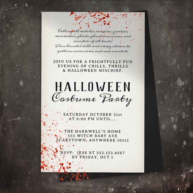 Flyer Triste fiesta de Halloween con manchas de sangre (Subido por el creador)