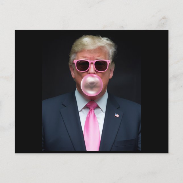 Flyer Trump Pink Bubble Gum President 47 USA (Frente)