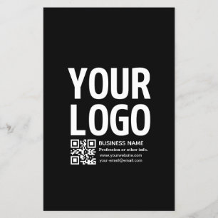 Flyer Tu logotipo con código QR editable y texto