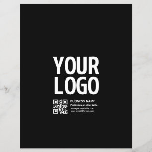 Flyer Tu logotipo con código QR editable y texto