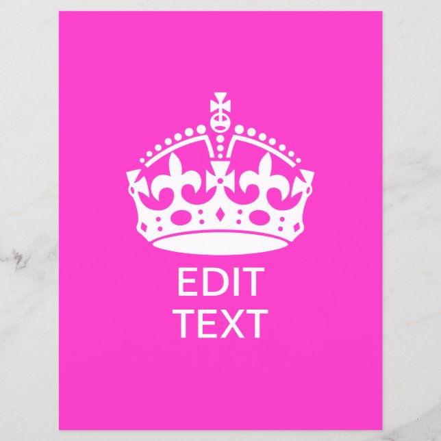 Flyer Tu texto sobre mantener la calma en rosa caliente (Frente)