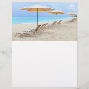 Flyer Tumbonas en la playa del océano