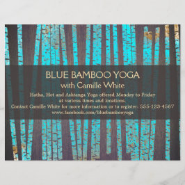 Flyer Turquoise Bamboo Yoga Naturaleza Salud Spa Madera