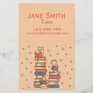 Flyer Tutor o profesor independiente de lectura para niñ