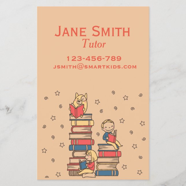 Flyer Tutor o profesor independiente de lectura para niñ (Frente)