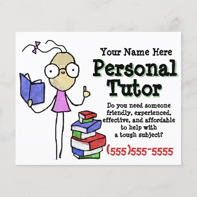 Flyer Tutor personal.Tutoría.Ayuda para el estudio. Prom (Frente)