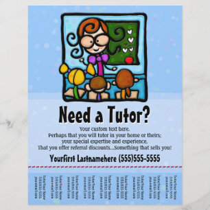 Flyer Tutor.Tutoring.Personalizado texto/color