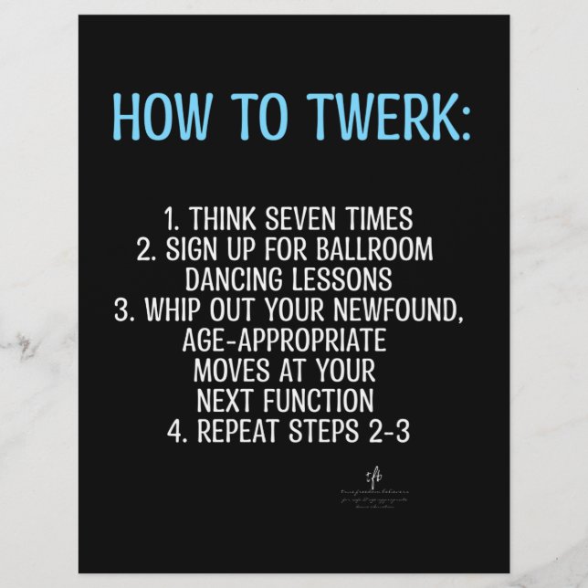 Flyer Tutorial de twerking - ¡NO! (Frente)