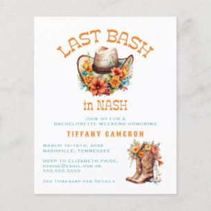 Flyer Último Bash Nash Vaquera Fiesta de Despedida Presu