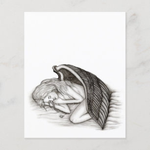Flyer Un ángel dormido, negro y blanco