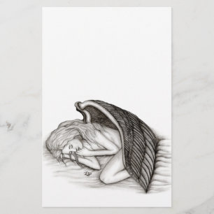 Flyer Un ángel dormido, negro y blanco