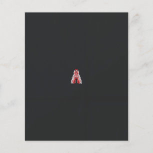 Flyer un árbol de navidad rojo y blanco con flores rojas