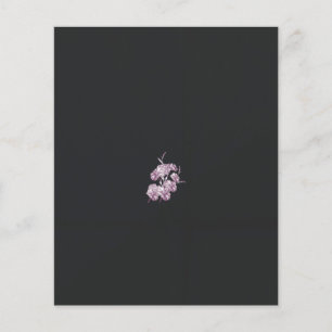 Flyer un dibujo de una planta con flores púrpura