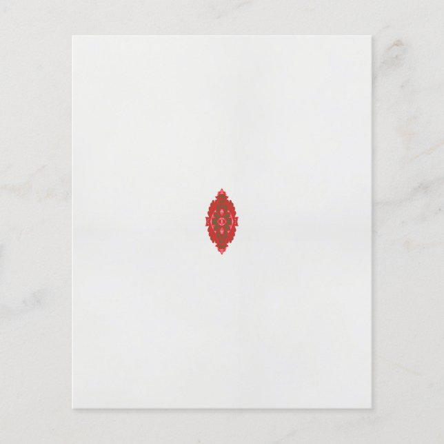 Flyer un diseño rojo y marrón sobre un fondo blanco (Frente)