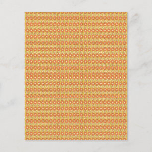 Flyer un fondo naranja y amarillo con puntos pequeños