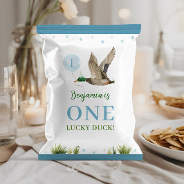 Flyer Un niño afortunado de pato cumpleaños chip Wrapper