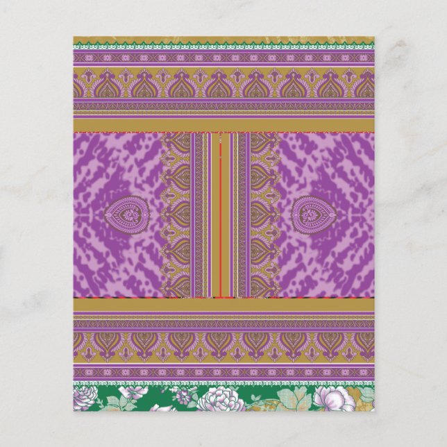 Flyer un patrón cruzado con un ba morado y amarillo (Frente)