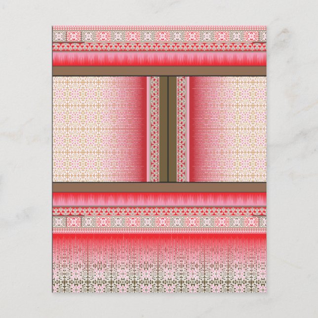 Flyer un patrón de cosido cruzado con fondo rojo (Frente)