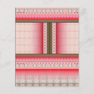 Flyer un patrón de cosido cruzado con fondo rojo