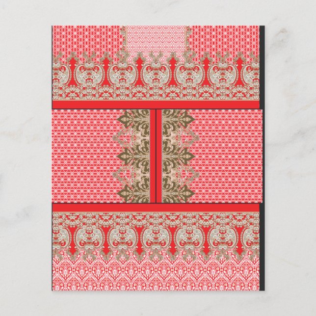 Flyer un patrón de puntos cruzados con un borde rojo (Frente)