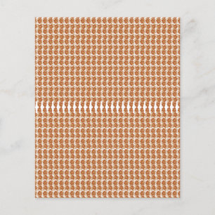 Flyer un patrón naranja y blanco sobre un fondo blanco
