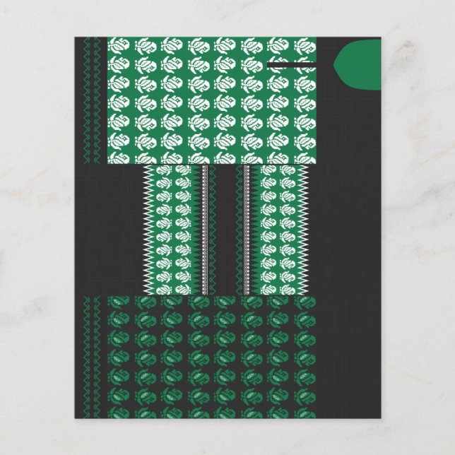 Flyer un patrón verde y negro con un árbol en el medio (Frente)