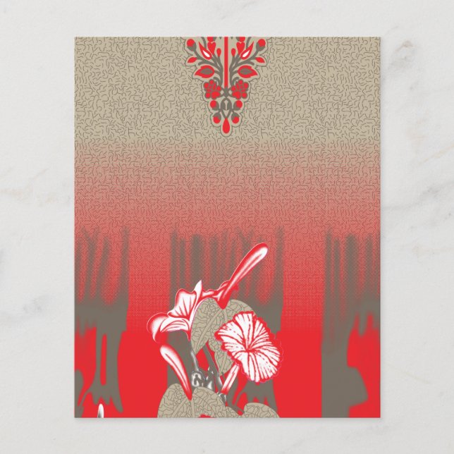 Flyer una bufanda roja y beige con una foto de una mujer (Frente)