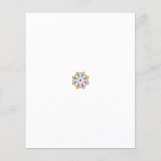 Flyer una flor azul y marrón con un centro rojo (Frente)