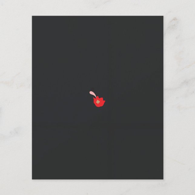 Flyer una flor roja de fondo negro (Frente)