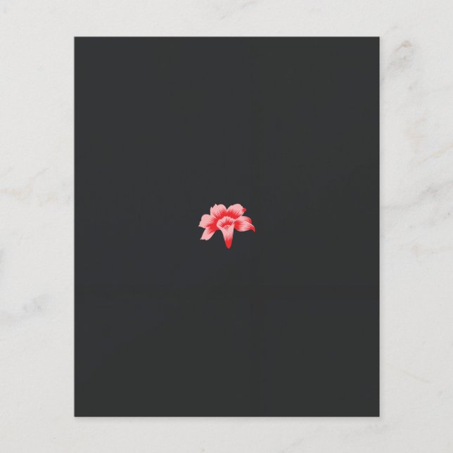 Flyer una flor roja sobre un fondo negro (Frente)