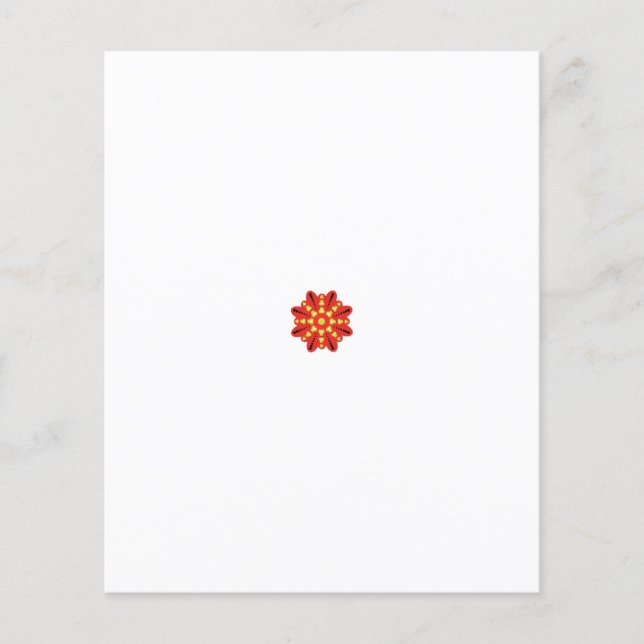 Flyer una flor roja y amarilla con puntos negros (Frente)