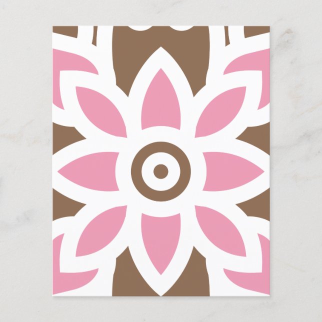 Flyer una flor rosa de fondo marrón (Frente)