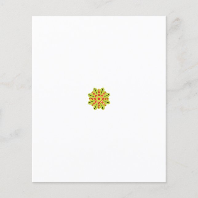 Flyer una flor verde y roja con puntos negros (Frente)