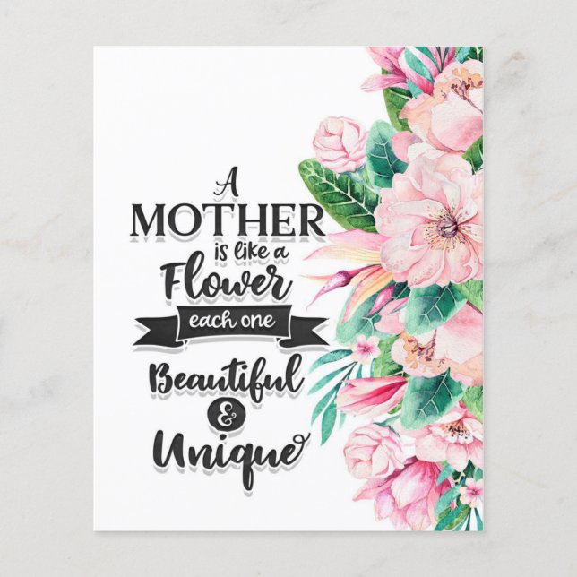 Flyer Una madre es como un regalo de flores, un regalo d (Frente)