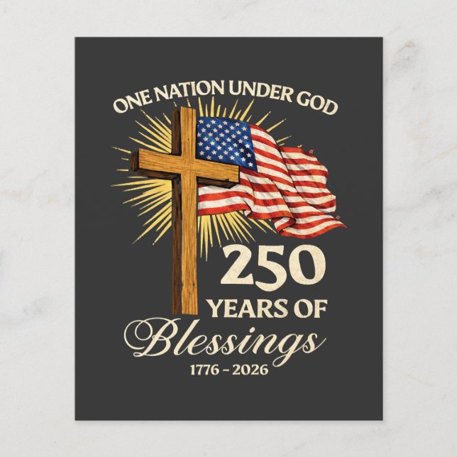 Flyer Una Nación Bajo Dios 250 Años de Bendiciones (Frente)