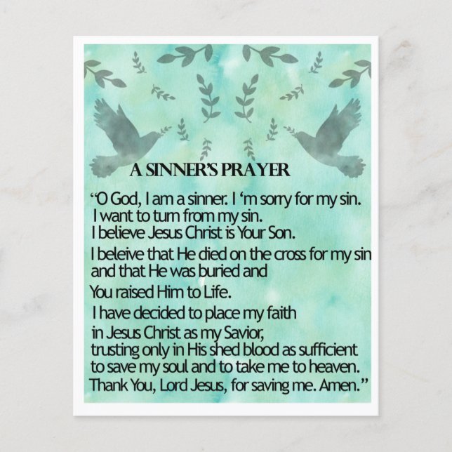 Flyer Una oración de Sinner (Frente)