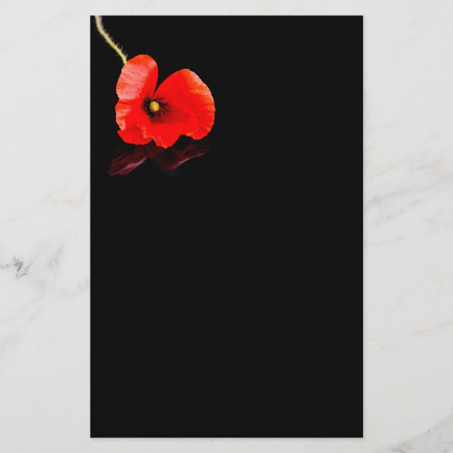Flyer Una sola amapola roja en negro (Frente)