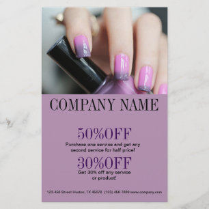 Flyer uñas de manicura elegante chic femenina salón de u