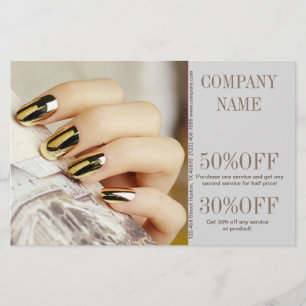 Flyer uñas de manicura elegante moderna salón de uñas