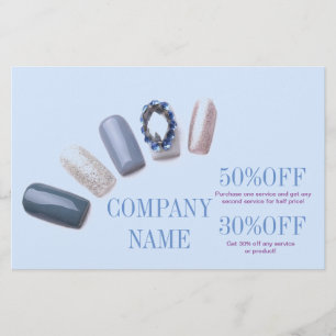 Flyer uñas de manicura elegante moderna salón de uñas