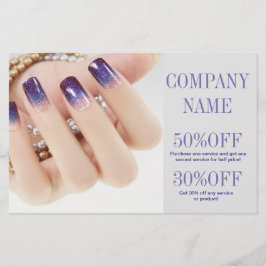 Flyer uñas elegantes manicura chic femenina salón de uña
