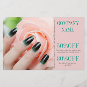 Flyer uñas elegantes manicura chic femenina salón de uña