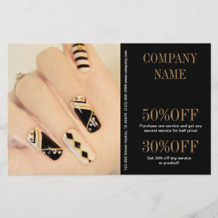 Flyer uñas elegantes manicura chic salón de uñas