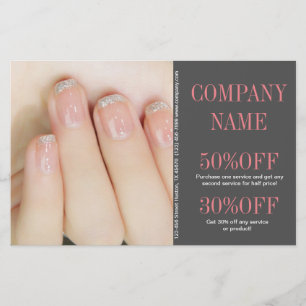 Flyer uñas elegantes manicura chic salón de uñas
