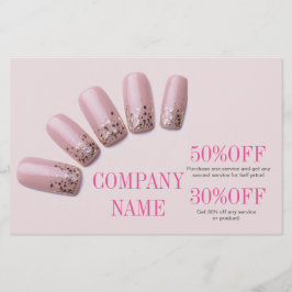 Flyer uñas elegantes y femeninas salón de uñas