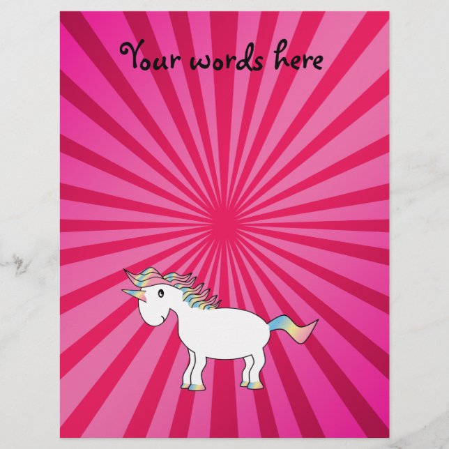 Flyer Unicornio arcoiris rosa (Frente)