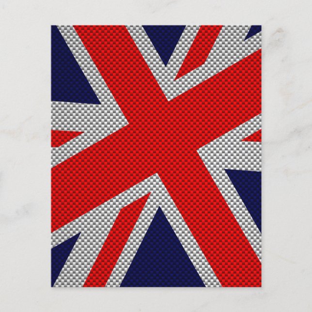 Flyer Union Jack on Carbon Fibra Style Print (Frente)