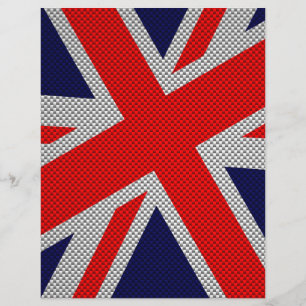 Flyer Union Jack on Carbon Fibra Style Print